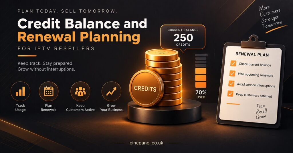 Credit Balance and Renewal Planning for IPTV Resellers