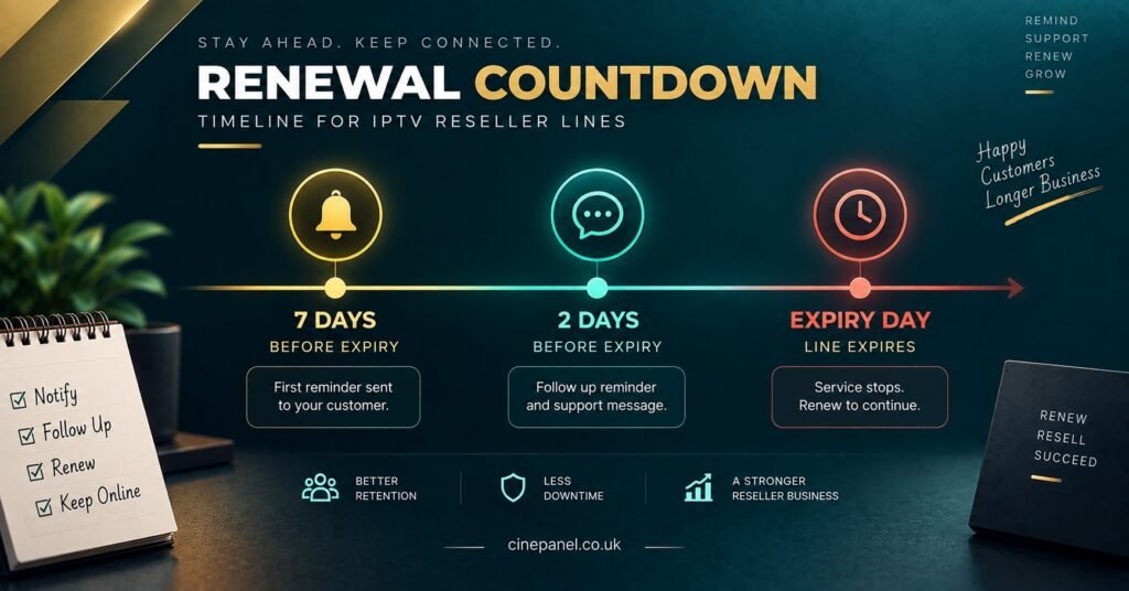 Renewal Countdown Timeline for IPTV Reseller Lines